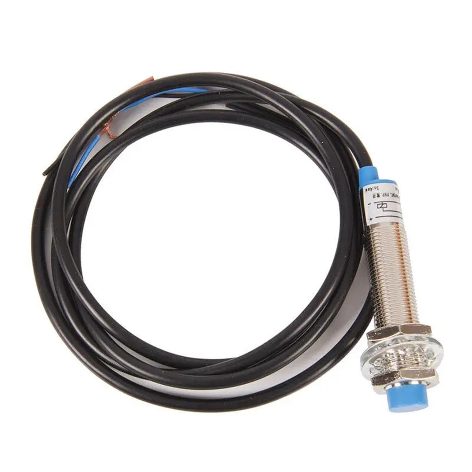 1 pieza M12 tres cables CC PNP NO 5 mm Sensor de interruptor de proximidad capacitivo de medición de distancia Cabeza azul