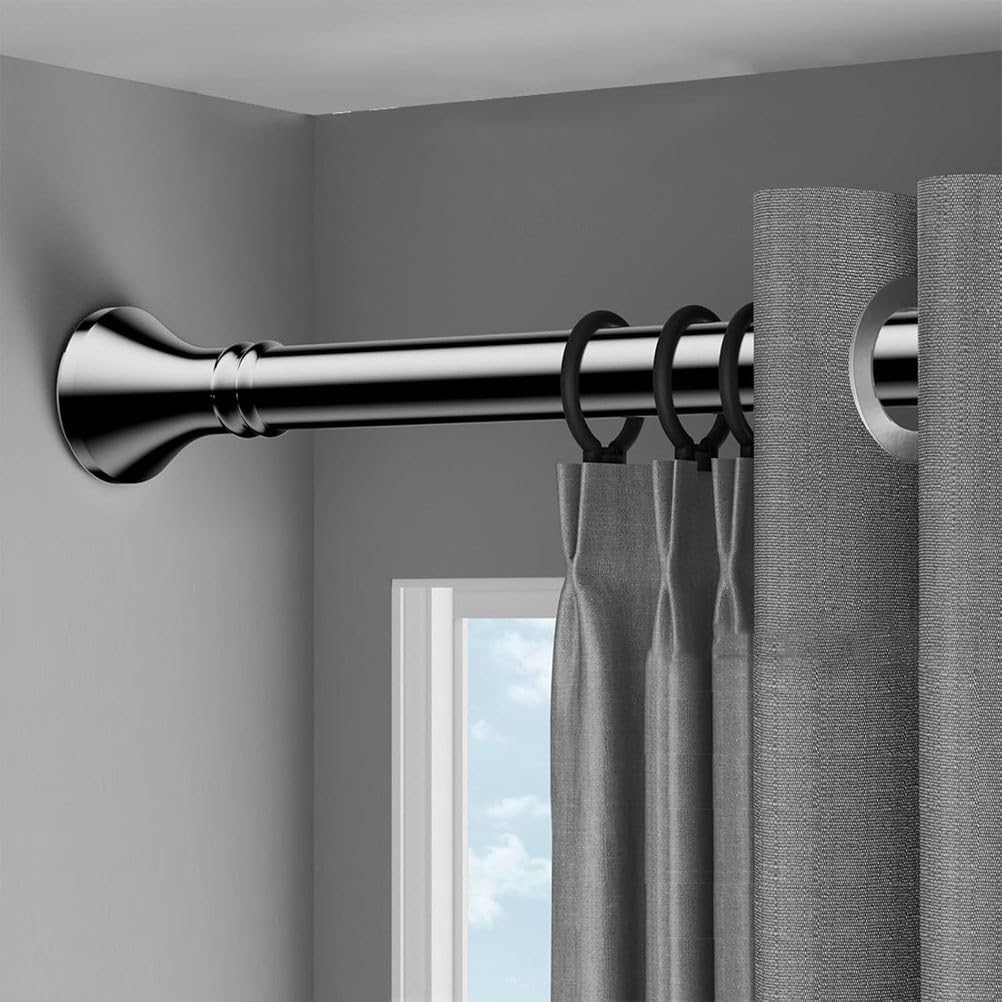 Teleskopstange Zum Klemmen 3m 4m 5m Gardinenstange Ohne Bohren Duschvorhangstange Vorhangstange Ohne Bohren Verstellbare Teleskopstange Stange Zum Klemmen,Schwarz,210×300cm