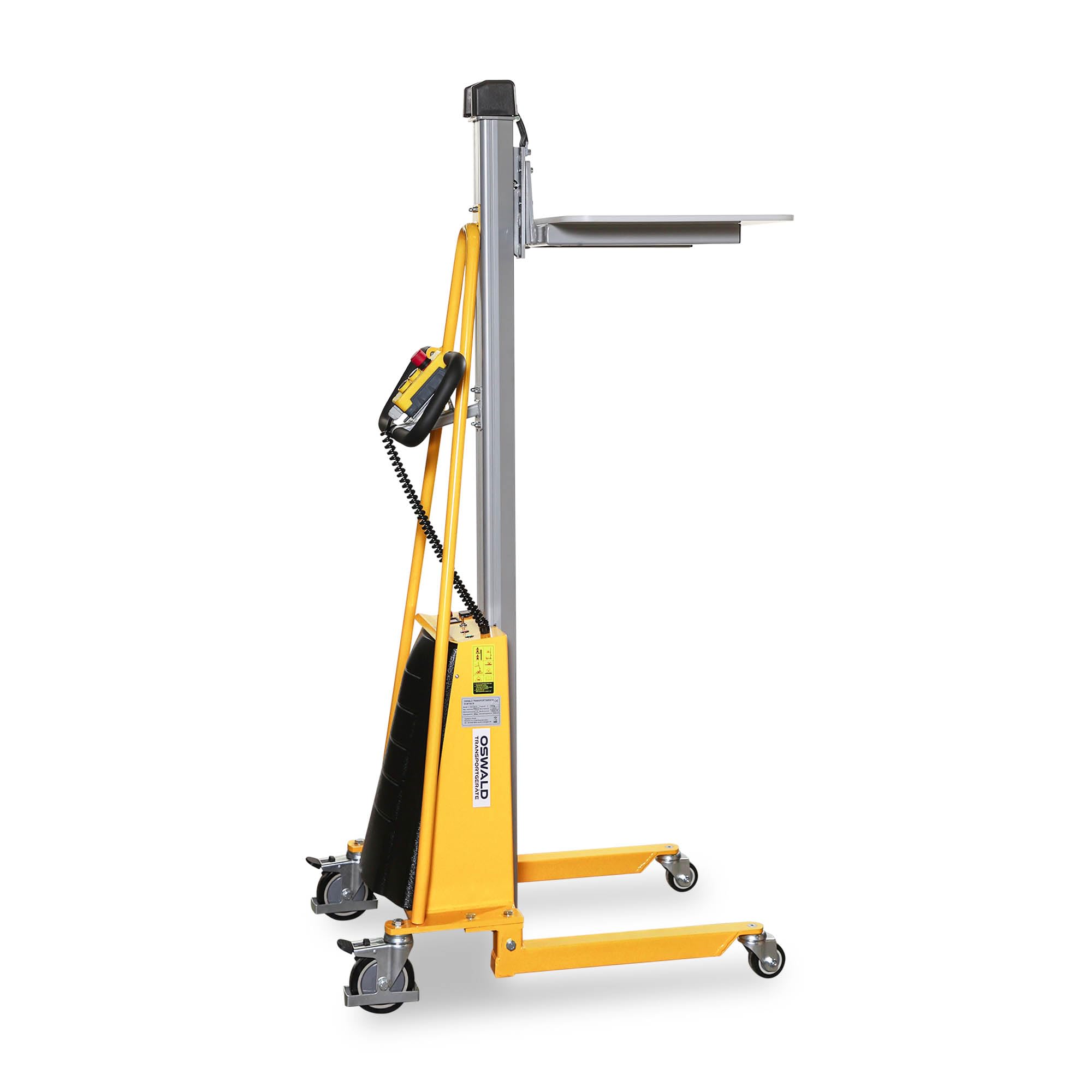 Ergonomischer Hubtisch Minilift Hochhubwagen semi-elektrisch, 150 kg Tragkraft, 2.000 mm Hubhöhe