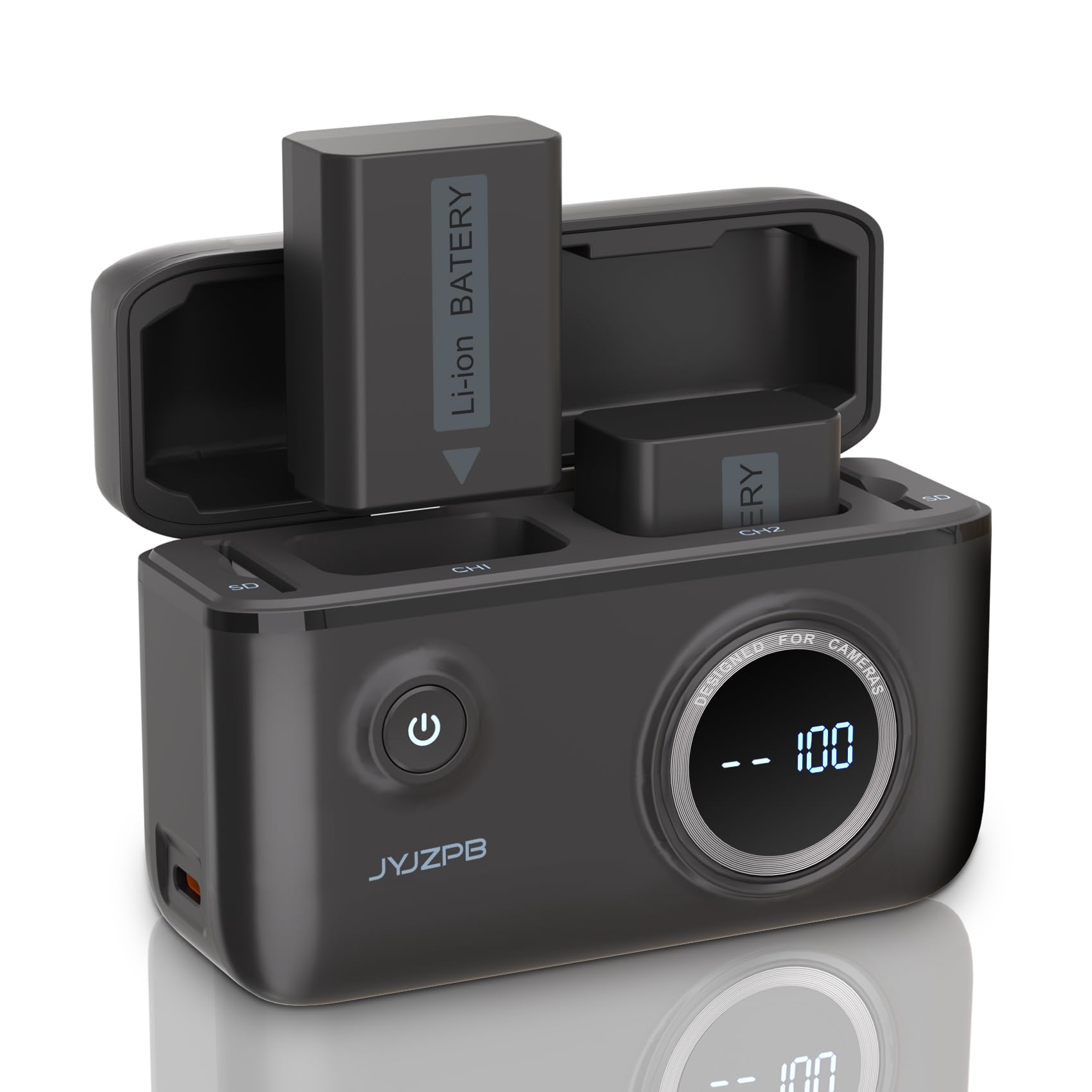 JYJZPB Upgrade NP-FW50 A6000 Replacement Battery Charger Case Compatible for Sony Alpha ZV-E10 A6400 A6500 A6300 A6100 A7 A7R A7RII A7II A7SII A7S