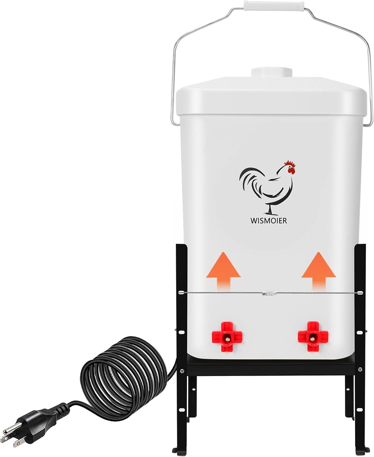 3 Gallon Heated Chicken Waterer for Winter Automatic Chicken Water Heater for Winter,Adsjustable Height Anti-Freezing Poultry Drinker Watering System White 3 Gallon Heated Chicken Waterer