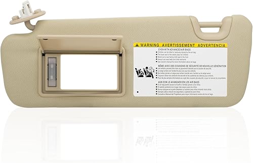 Visera solar para el lado izquierdo del conductor compatible con Toyota Highlander 2014 2015 2016 2017 2018 2019 reemplaza # 74320-0E074-A0 Color