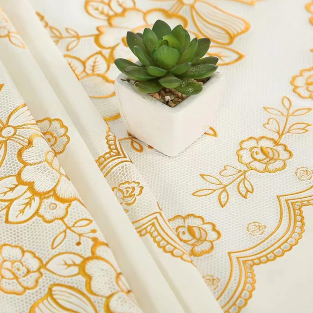 Amazon｜[YUMISHE] テーブルクロス花柄レース PVC製 テーブルカバー 撥