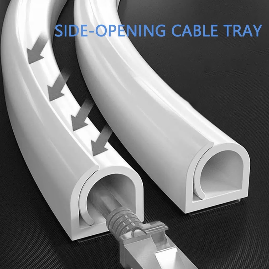 Cubrecable para Suelo De Doble Capa con Apertura Lateral, Cavidad para Cables De PVC Blando Ignífugo Y Aislante, 10 Mm De Ancho, Ocultar, Almacenar, Fijar(Negro,5m)