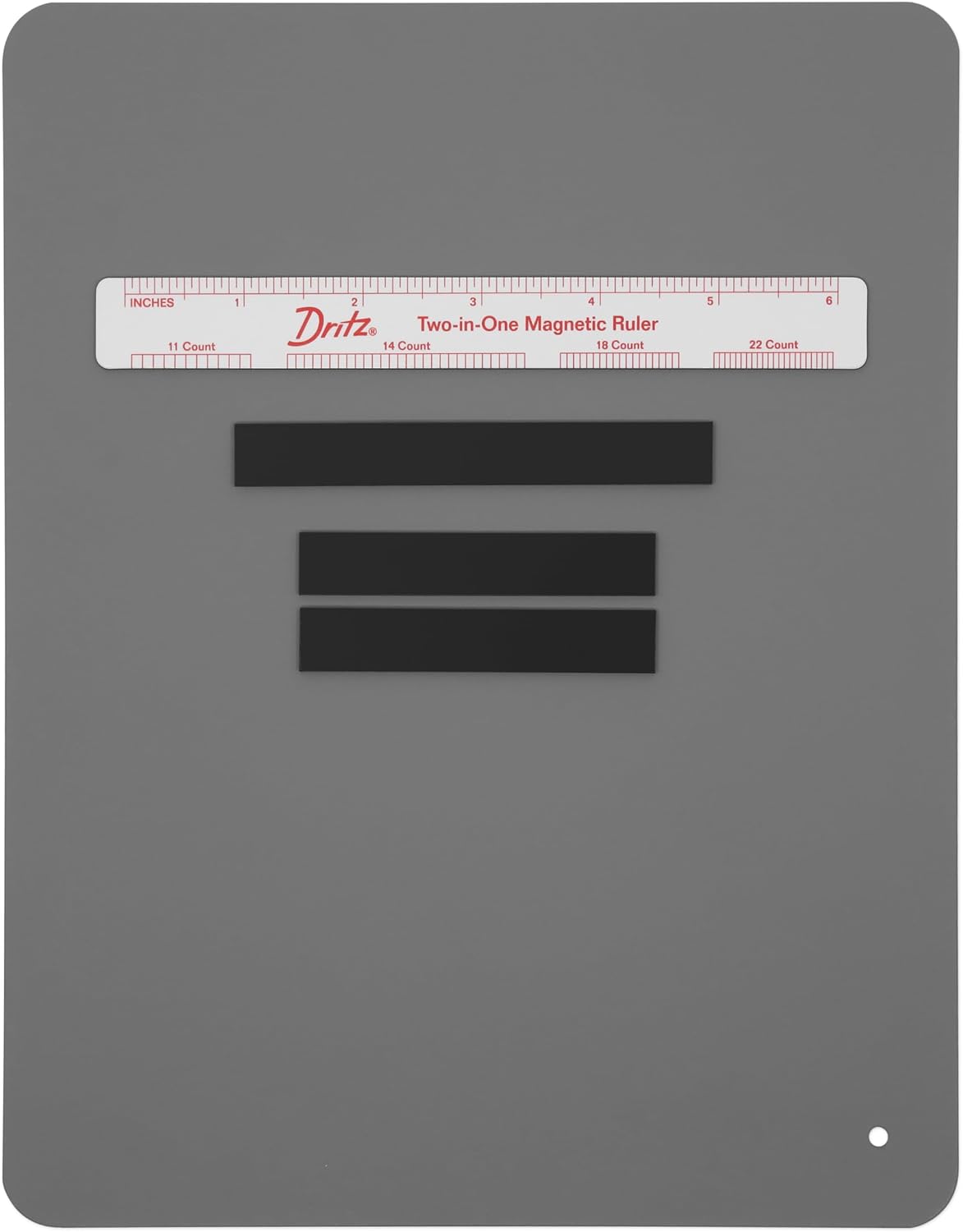 Dritz Magnet Board & Ruler, 8" x 10" - Pattern Holder for Cross Stitch, Needlework, Knitting & Crochet - Includes 2-in-1 Magnetic Ruler & 3 Magnetic Place Markers