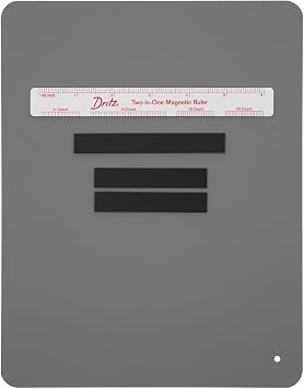 Dritz Magnet Board & Ruler, 8 x 10 - Pattern Holder for Cross Stitch, Needlework, Knitting & Crochet - Includes 2-in-1 Magnetic Ruler & 3 Magnetic Place Markers