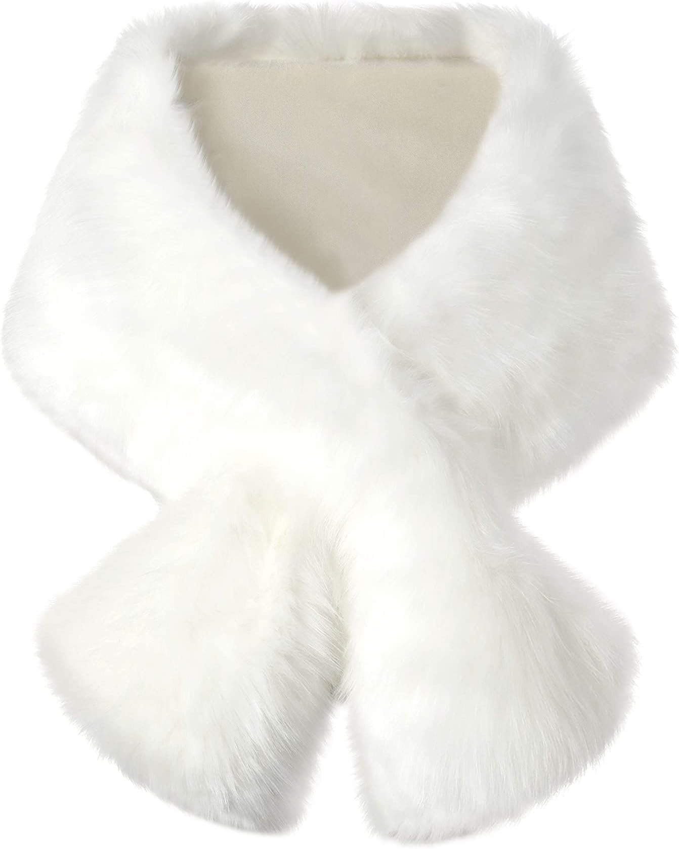 Women'S Faux Fur Shawl Party Faux Fur Collar Fur Wraps for Winter Bridal Wedding Cover up 1920s Accessories for Women