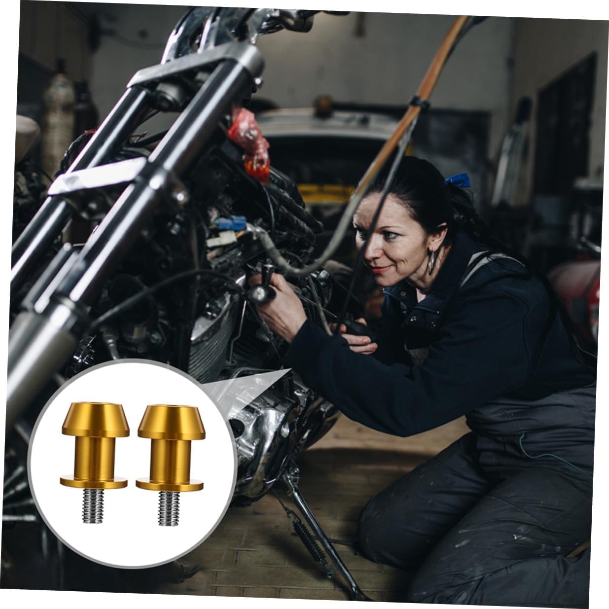 4pcs Motorcycle Swingarm Screw Stand Bobbins Cnc 8mm Gold Replacement Motorbike Swing Arm Sliders Universal Rear Swing Arm Spools for Motorcycles