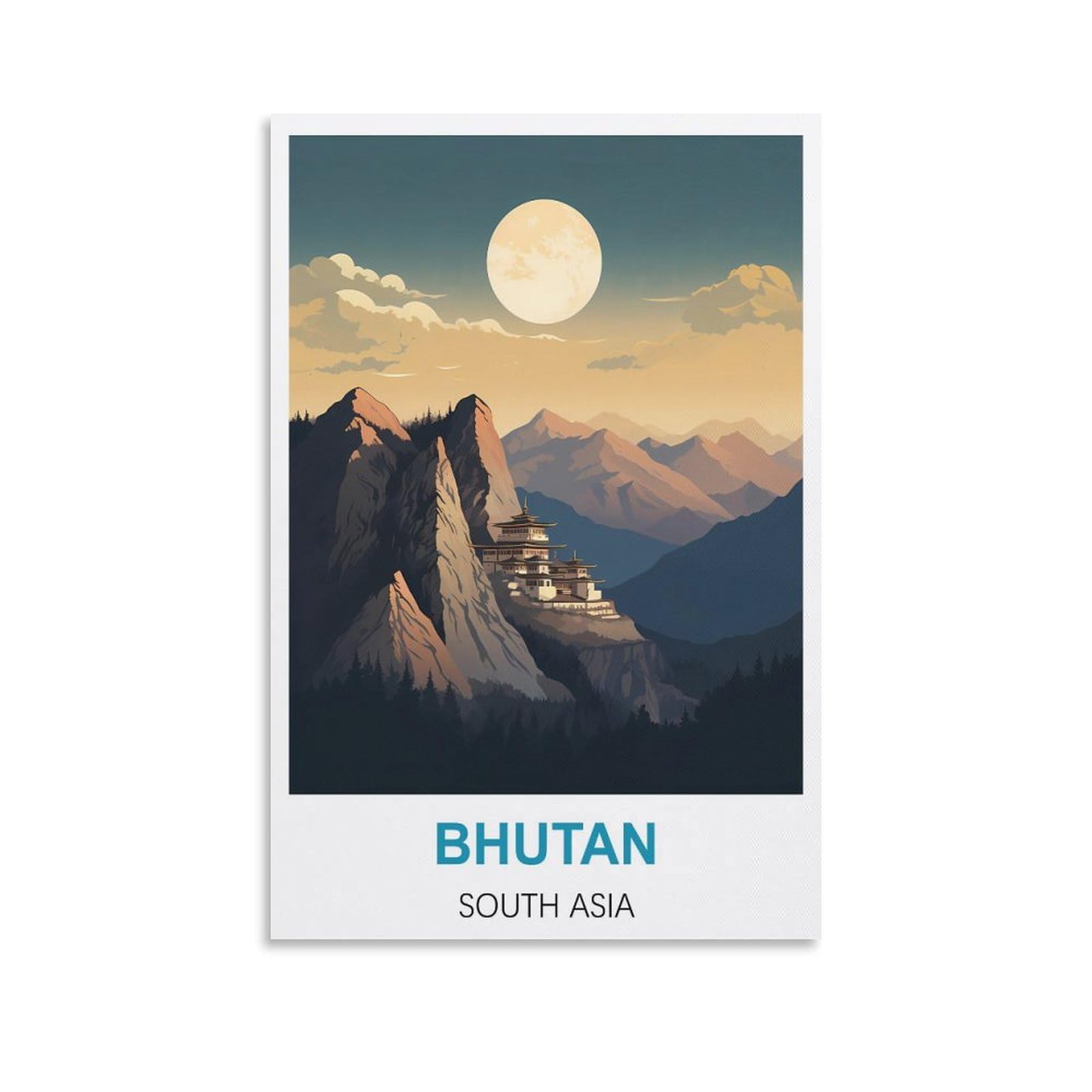 Retro Vintage Wall tin Plaque,Bhutan South Asias,Art Plaque Poster Wall Decor for Home Tool Room Bar Club Restaurant Cafe 30x40cm