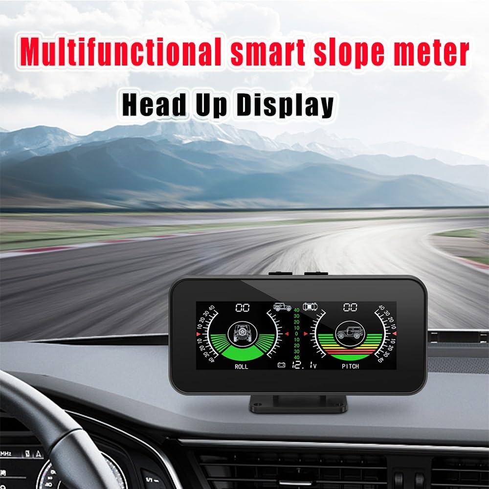 Medidor De Inclinación Digital De Pendiente De Velocidad GPS, Accesorios Todoterreno, Alarma De Exceso De Velocidad, Pantalla HUD Head Up, Inclinómetro Multifuncional For Coche Seguro FáCil De Usar(A)