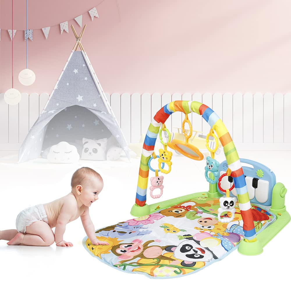 Baby Piano Gym, Kick and Play Tapete de juego para bebé recién nacido, centro de actividades, tapete de juego para bebés y niños pequeños, desde el nacimiento 0 meses