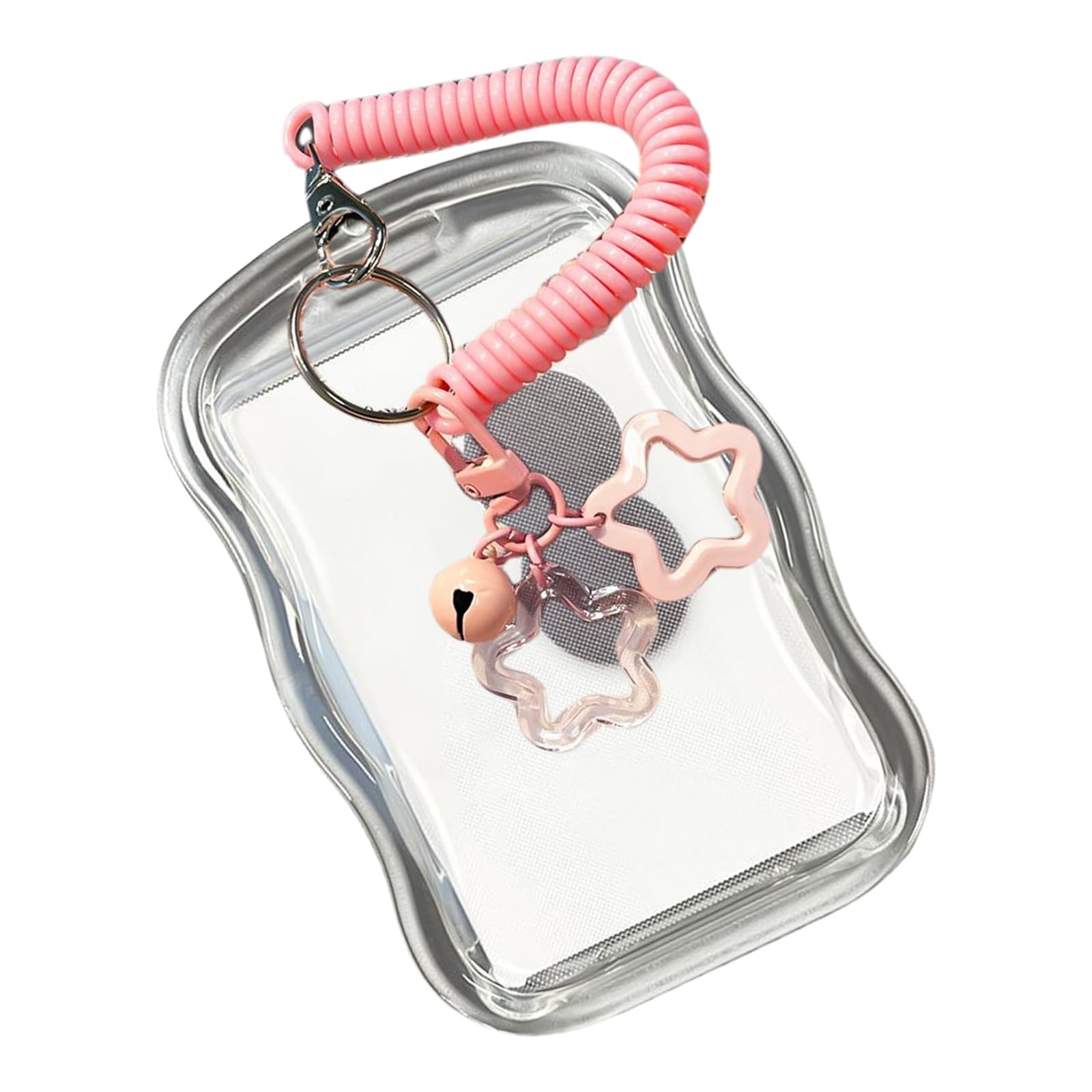 Montesy Clear Card Holder with Spring String Water Resistant Card Covers Card Sleeves for Credit Card Business Card Bus Card, Pk, as the pic show