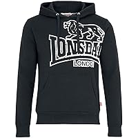 Lonsdale London Tadley Uomo Felpa con Cappuccio Nero XL 60% Cotone
