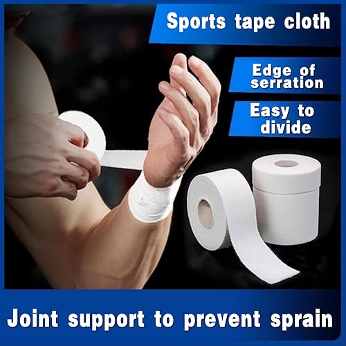 Miniatura 4 de ANAMPION Cinta deportiva blanca muy fuerte, fácil de rasgar, sin residuos pegajosos, para atletas y entrenadores deportivos y envoltura de primeros