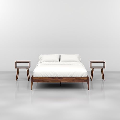 Miniatura 200 de Bme Dinkee - Base de cama de tamaño matrimonial sin cabecera, 15 pulgadas, minimalista y moderna, madera de acacia, 12 listones de madera para