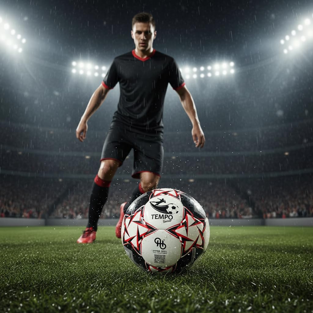 Pallone da Calcio, Misura Regolare N. 5 Ufficiale, Pallone da Allenamento Outdoor in PU, Idea Regalo per Tifosi e Amanti del Calcio Adulti e Bambini TS-1600 Design Champions Rossonero