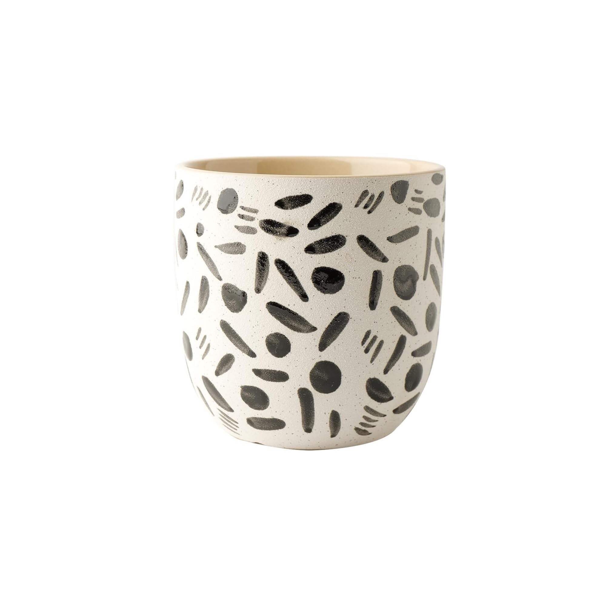 Ceramiczna doniczka, nowoczesny minimalistyczny styl, kwiat z abstrakcyjnym wzorem, nadaje się do użytku wewnątrz i na zewnątrz