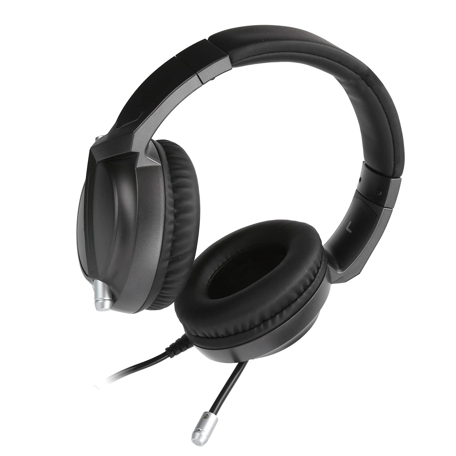 Casque D'écoute de Jeu Supra-auriculaire Filaire à Réduction de Bruit avec Effet de Lumière RVB AX365 Oreillettes Confortables Son Surround 7.1 Canaux Élégant pour Le Travail Cours en Ligne (Noir)
