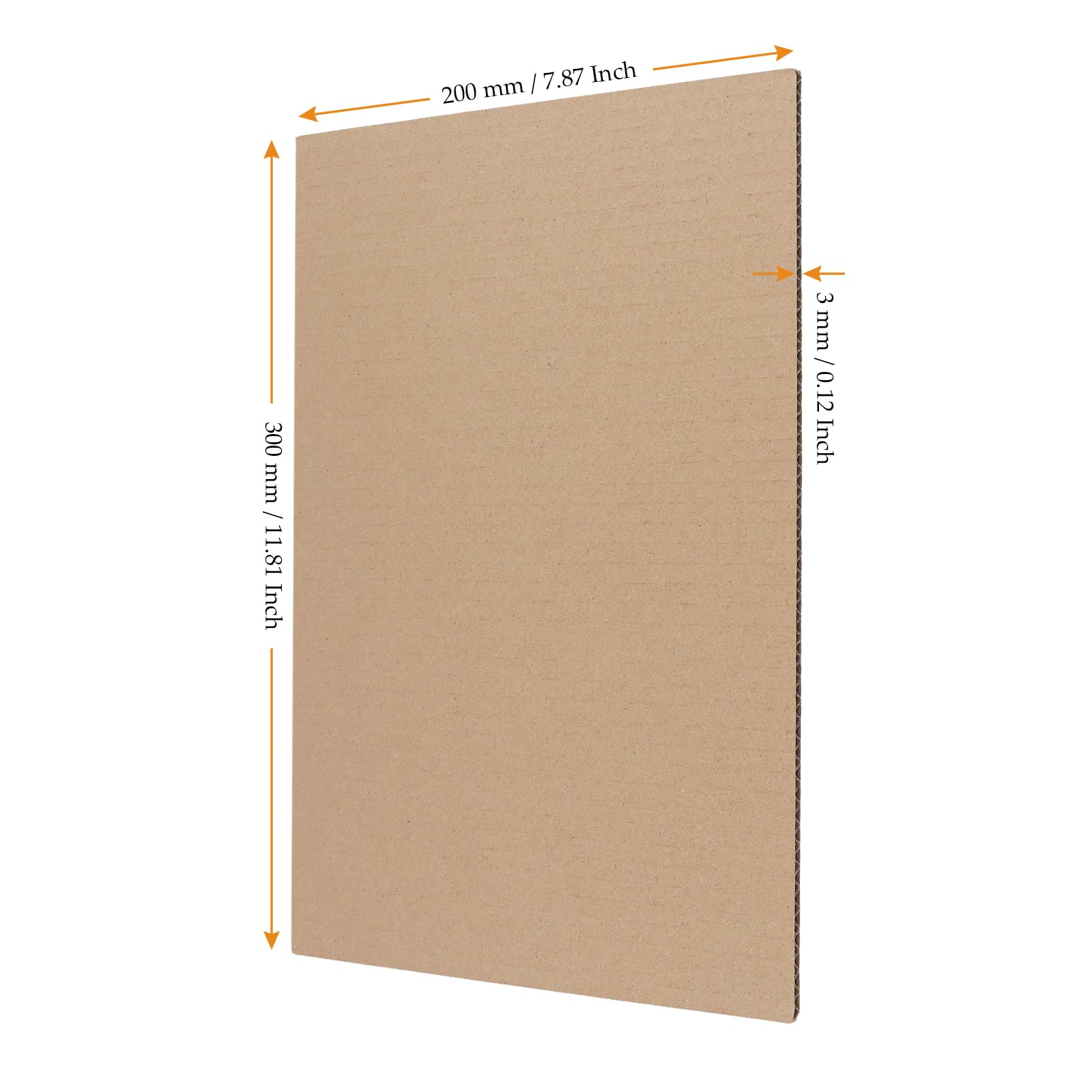 MUKCHAP 60 Pack Rectangle Corrugated Cardboard Sheets 30cm x 20cm x 3mm, 3 Layers Thick Cardboard Insert Sheets Pad for Packaging, Shipping and Crafting - Image 2