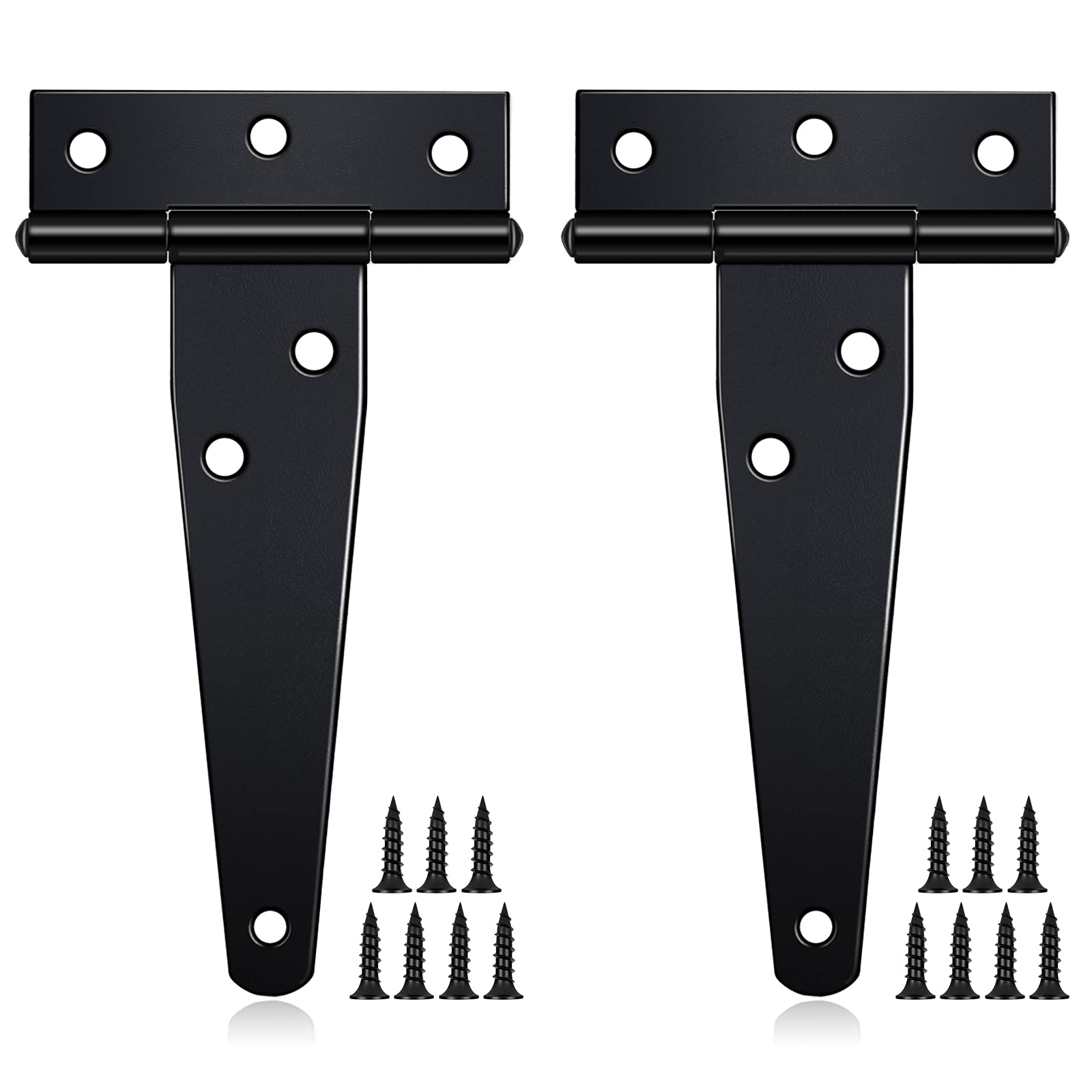 Buy 2 Pieces THinge Black, 4 Inch Tee Shed Hinge Set TStrap Hinges
