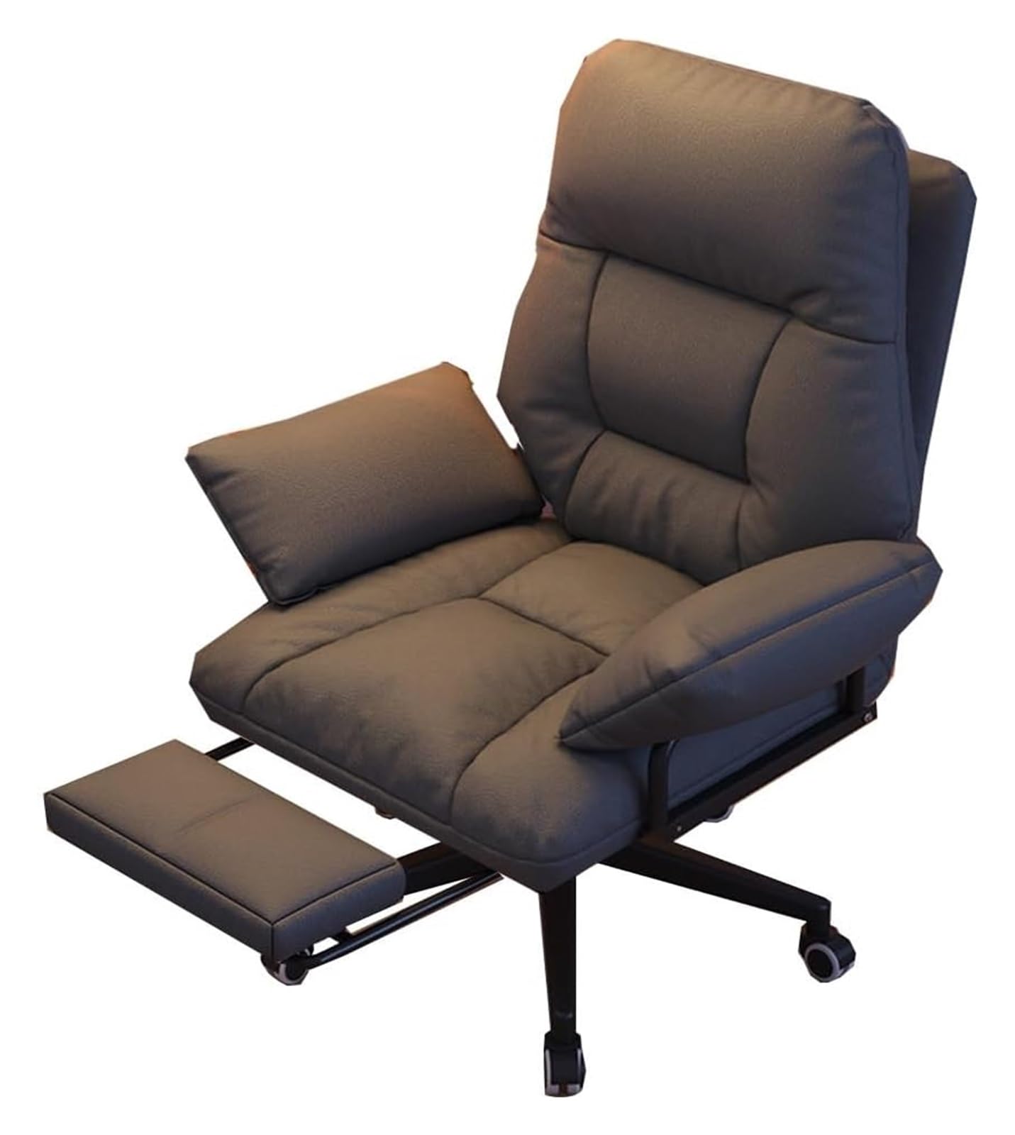 NZPOST Chair Office Chair Ergonomic Executive Chair, Task Chairs with Wheels, Computer Desk Chair with Adjustable Height Swivel Rolling Vanity Chair (/K Gray with Foot Rest)