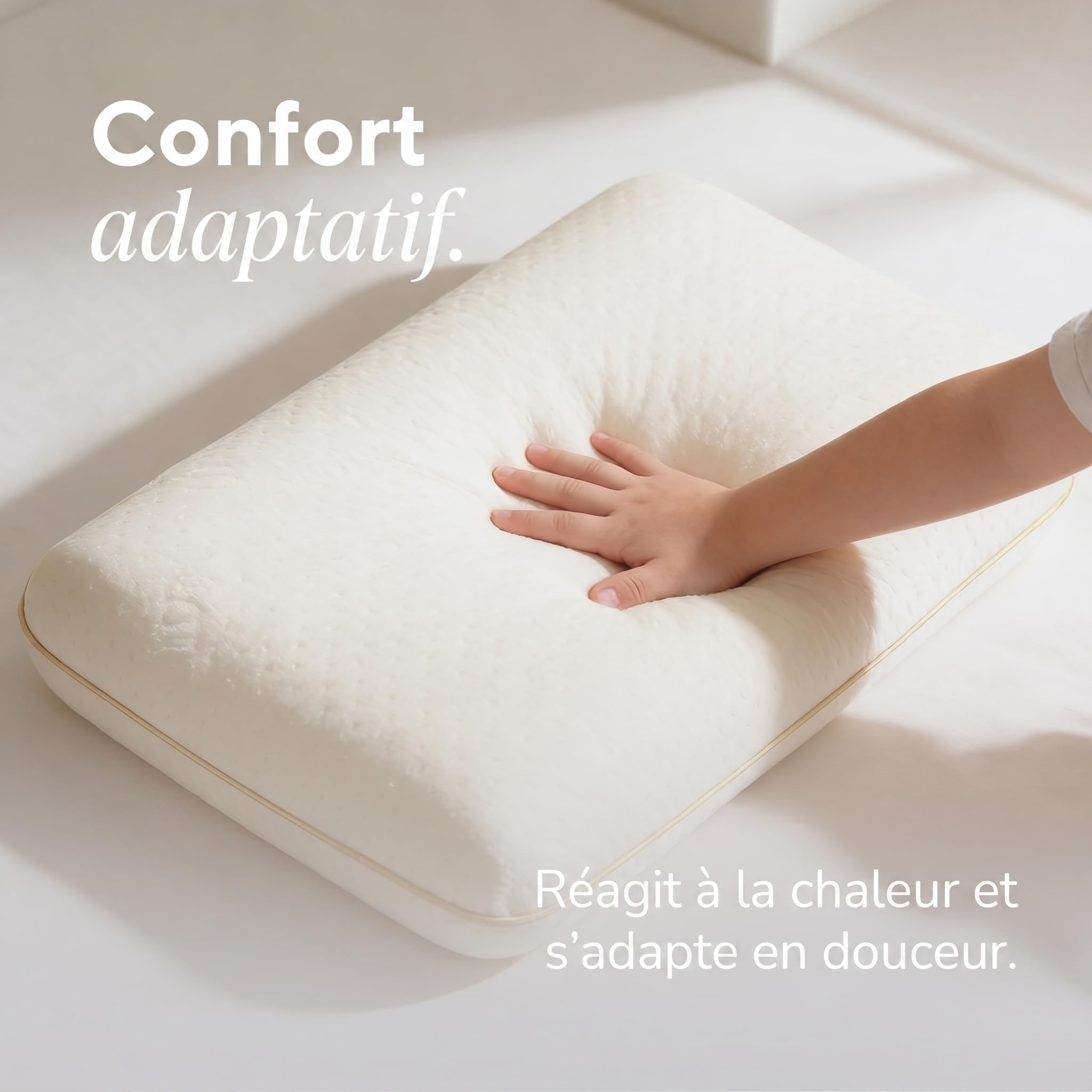 Oreiller Enfant Vitapur MemoDream Junior, Mousse Mémoire de Forme Hypoallergénique, Doux, Lavable, Certifié Oekotex-100, de 3 Ans, 30x50x9 cm.