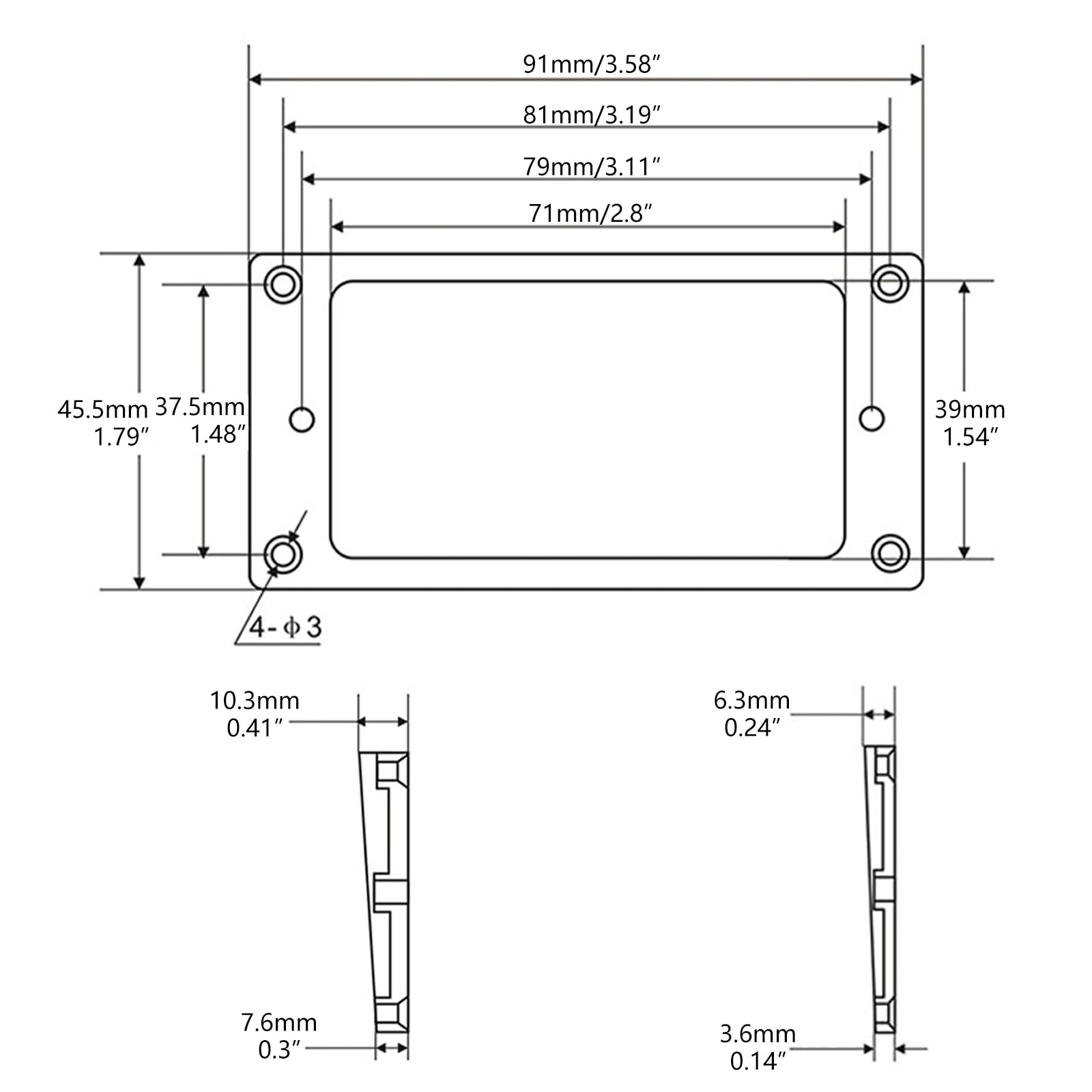 Musiin Pickup Frame Compatible with GIBSON-LP Guitar Replacement Part Pickup Cover Frame, Plastic Accessories - Image 2