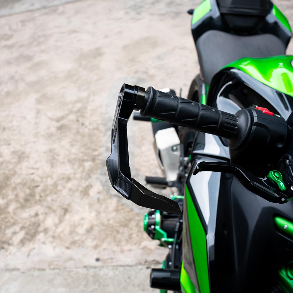 Adatto per Z650 Z 650 Ninja650 Ninja 650 650R 2017-2025 2024 Protezione per manopole in alluminio per moto, leva freno, leva frizione, protezione per manopole (Nero)