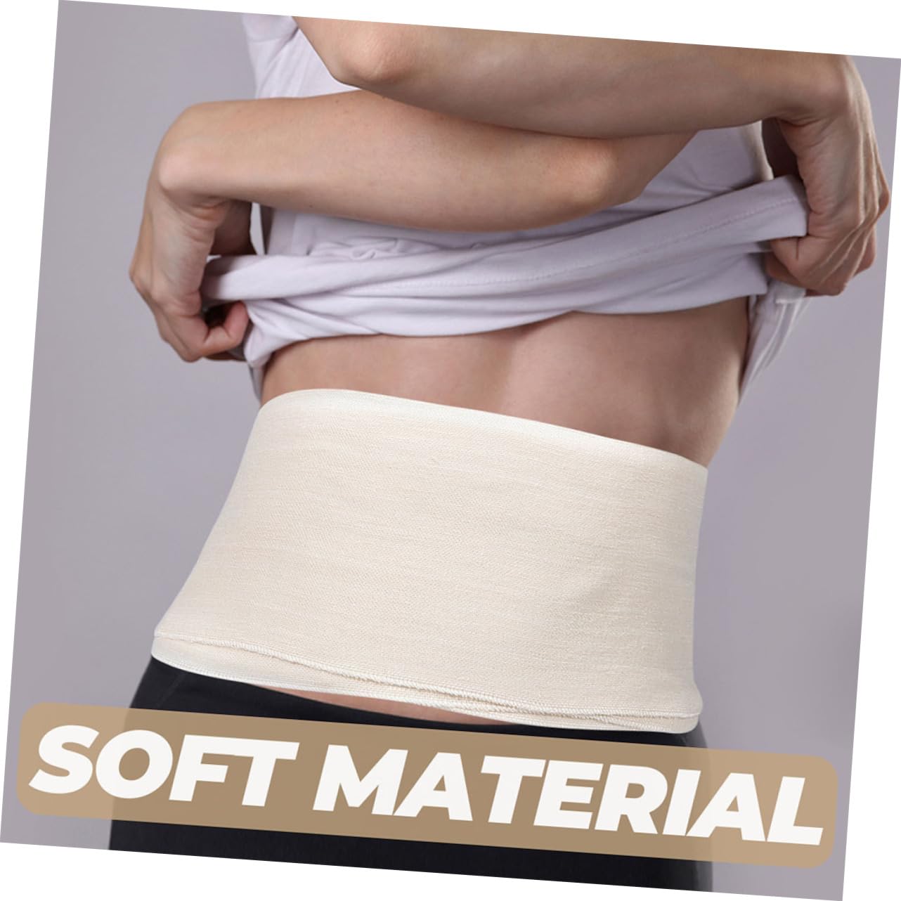 Ipetboom 2pcs Postpartum Belly Band Compression Wrap for Women Adjustable Abdominal Binder in Beige Soft Cotton for Waist Training Section and Hip Shaping
