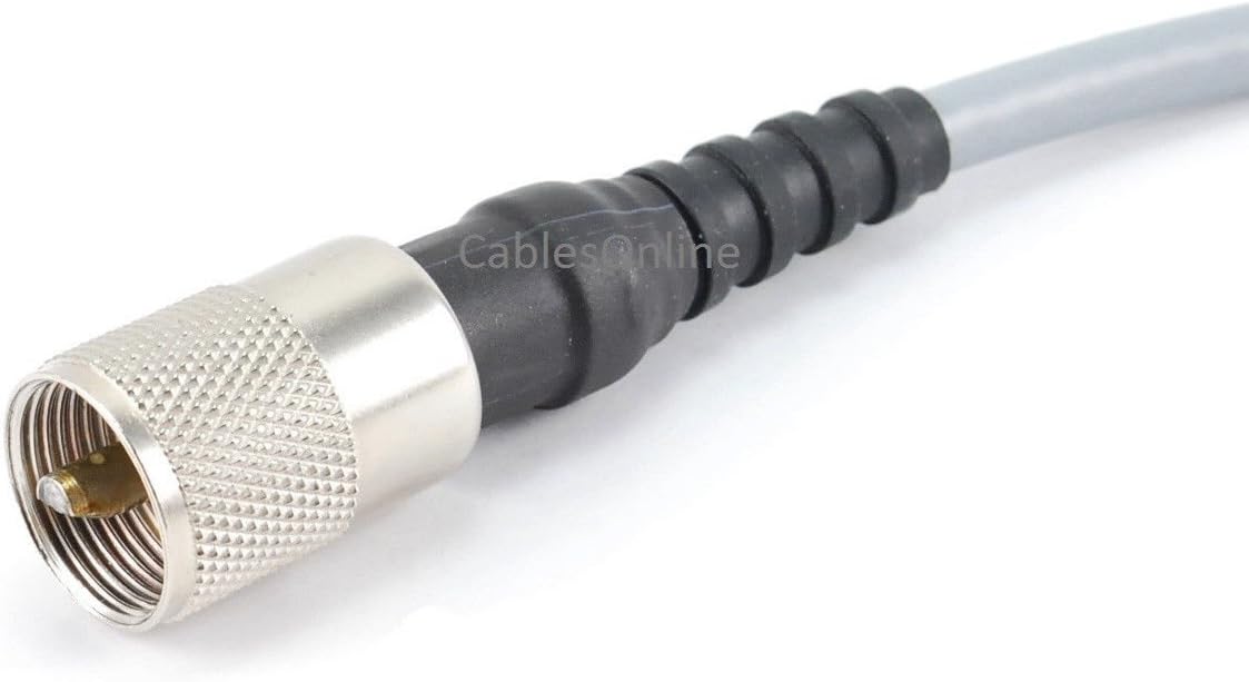 CablesOnline 150ft RG-8/U Mini Coax UHF PL-259 Male/Male Grey Antenna Cable (R-U8150)