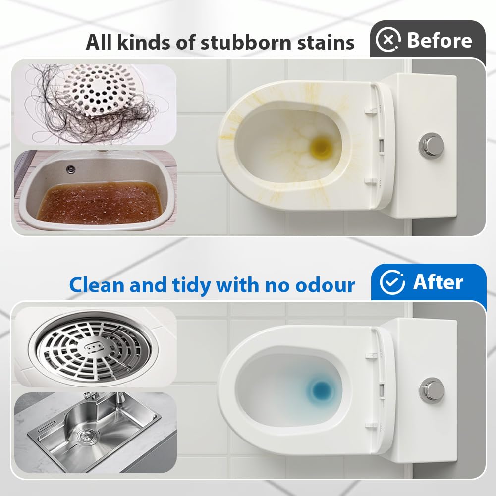 Powerful Pipe Dredging Agent, Powerful Quick Cleaning Drain Toilet Cleaner Tool, Disincrostante for Scarichi, Capelli, Kitchen and Toilet Pipelines