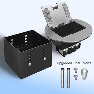 JACEPFY Floor Outlet Recessed Floor Outlet Box Fast Charging 4.8A USB A+Type C Port 20 Amp Receptacle Kit (USB, Silver)