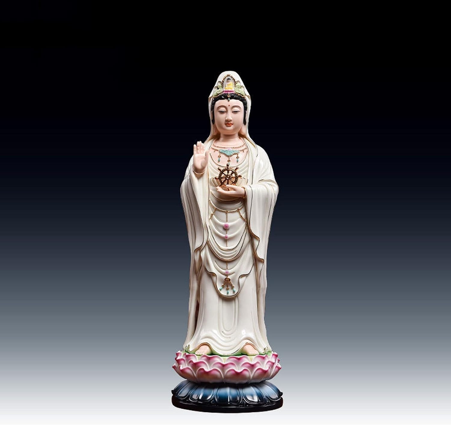 Estatua de cerámica de Buda Guanyin para decoración Zen, estatuilla de Buda, Escultura de Regalos de felicitación de inauguración de la casa