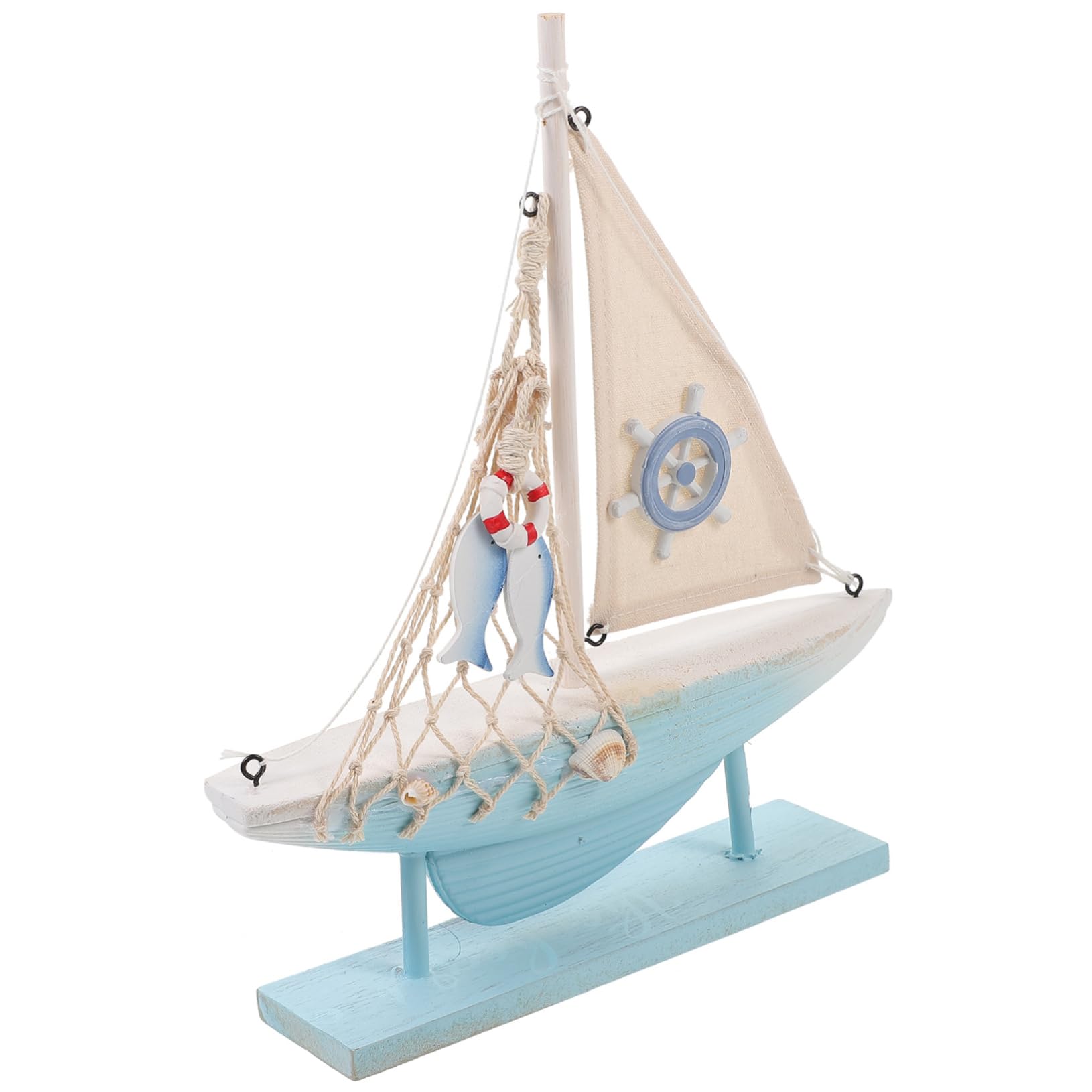 Ciieeo Mediterranean Style Sailboat Model for Nautical Decor Chic Sailboat Tabletop Ornament for Beach-themed Parties and Indoor Spaces