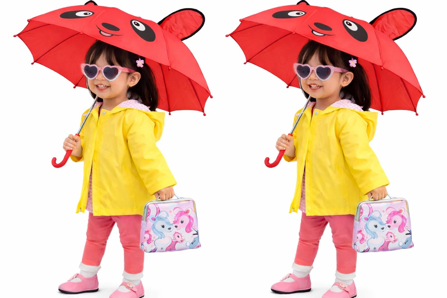 Boy's & Girl's Kids Waterproof Travel Umbrella (Red_2-6 Years) (Pack of 2)-image-44
