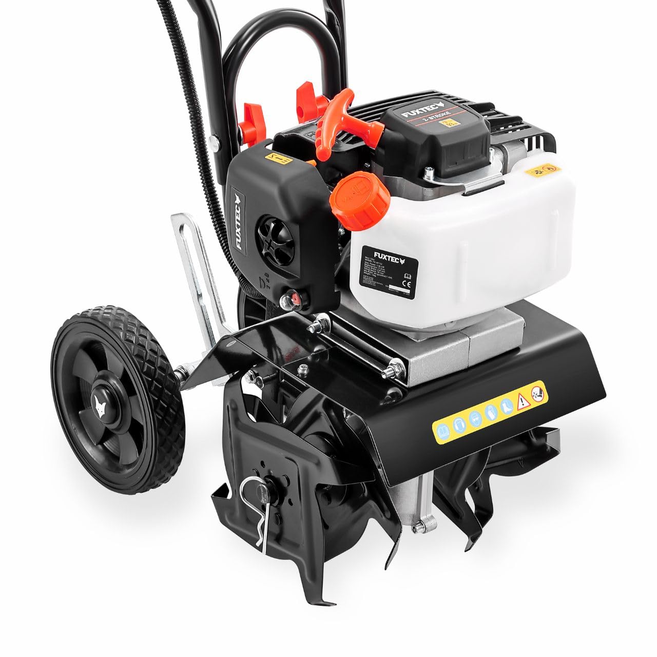 FUXTEC Ackerfräse FX-AF152 – Motorhacke, Bodenfräse mit 2 Takt Motor und 23 cm Breite, einem 51,6 ccm Hubraum, 2 Fräswerkzeuge mit einer Höhe von 70mm - netto Gewicht von 14 Kg
