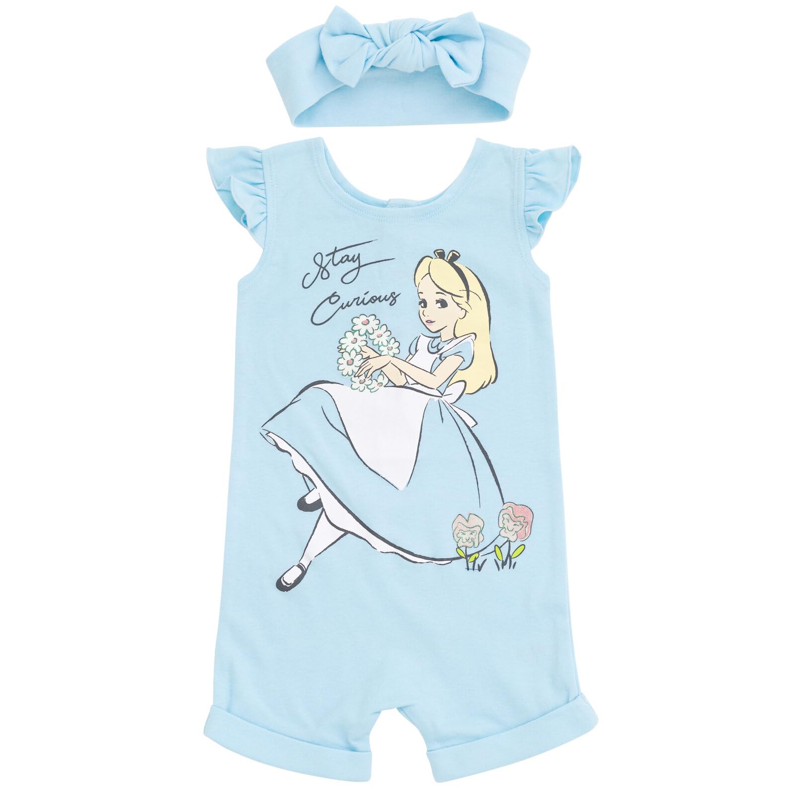 Disney Myszka Minnie Kubuś Puchatek Król Lew Lilo & Stitch Simba Romper i opaska dla niemowląt, Alicja w Krainie Czarów, Niebieska, 3 lata, Alicja w niebieskiej krainie czarów, 3 lat