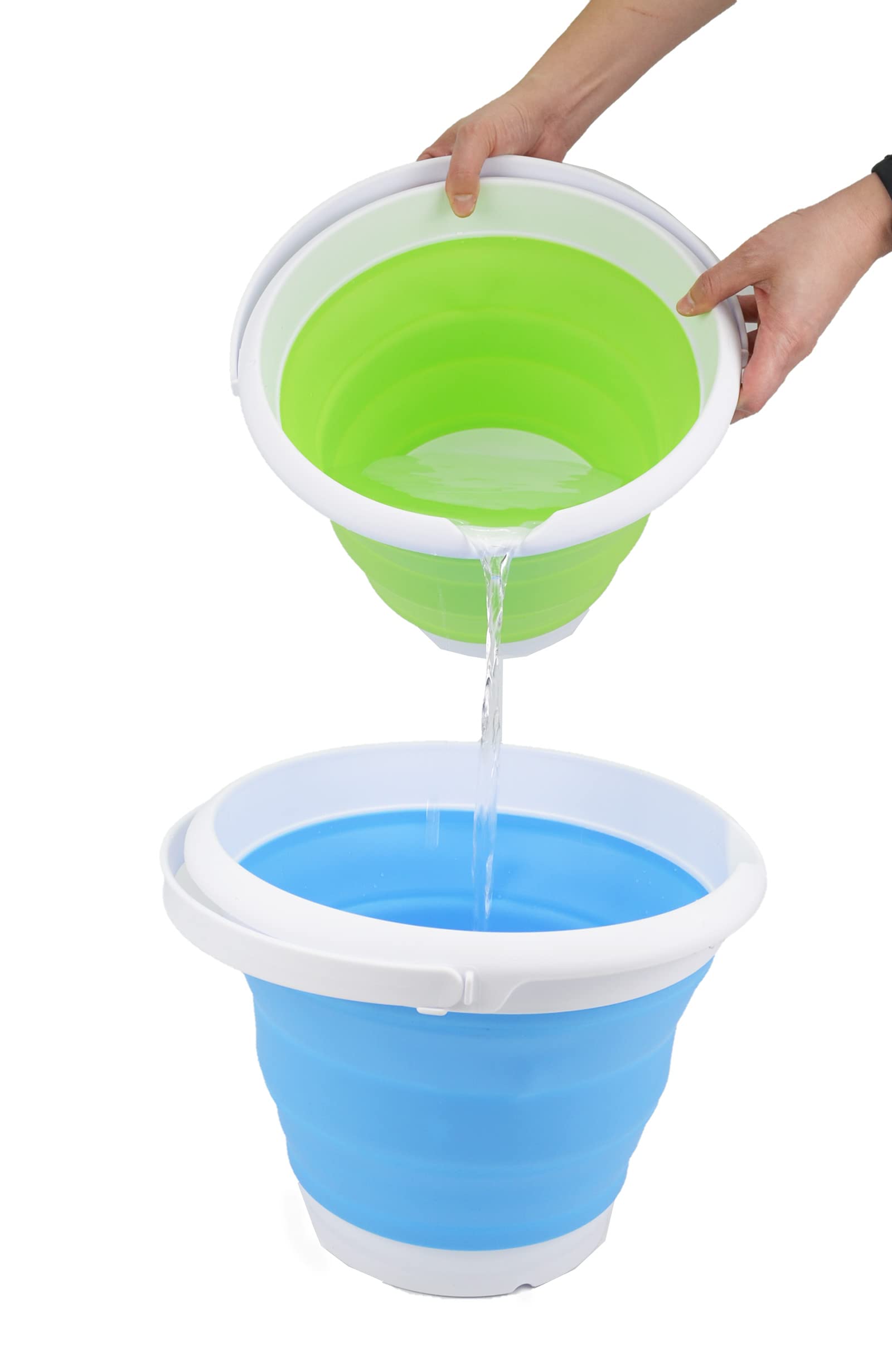 SAMMART Secchio pieghevole in plastica da 8,5 l, pieghevole, rotondo, secchio per l'acqua portatile per la pesca
