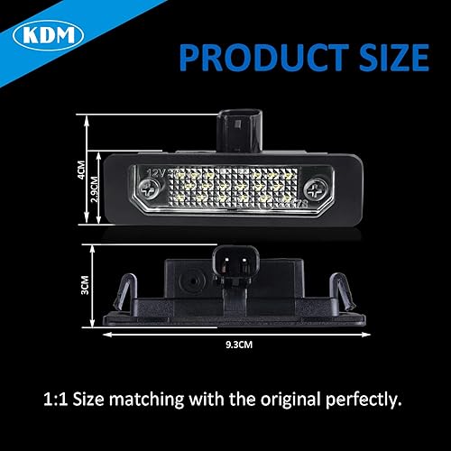 Miniatura 6 de KDM Conjunto de luz LED de matrícula para Ford Mustang 2010-2014, Fusion 2006-2012, Taurus 2010-2019, Flex Focus Lincoln Mercury reemplazo de