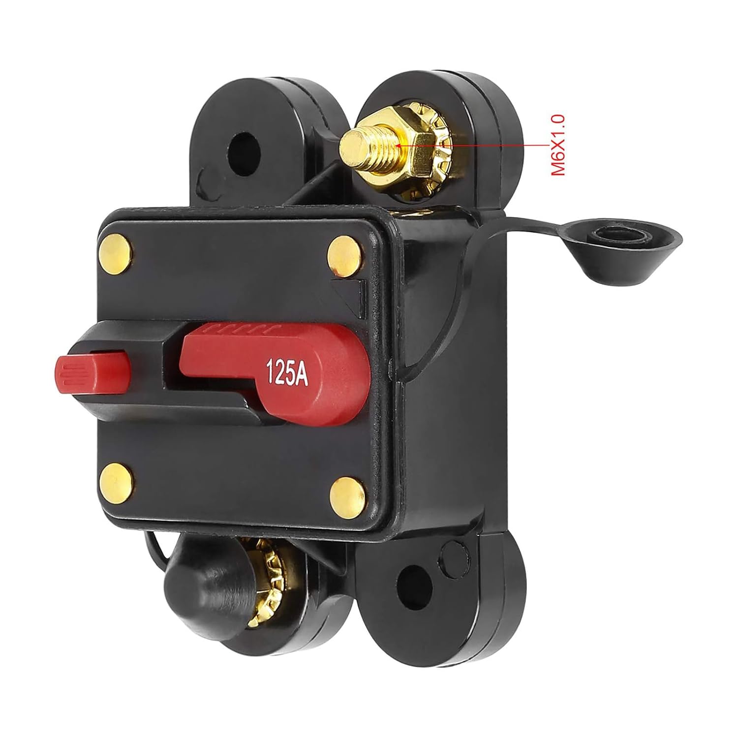 Manual Reset Waterproof Automotive Fuse Holders Inverter Circuit Breaker 125A for Car Audio