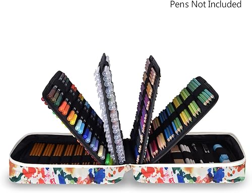 Vista 36 de qianshan Ranura para estuche para lápices, capacidad para 260 lápices de colores o 180 bolígrafos de gel con cierre de cremallera 260-Azul Rosa Daisy