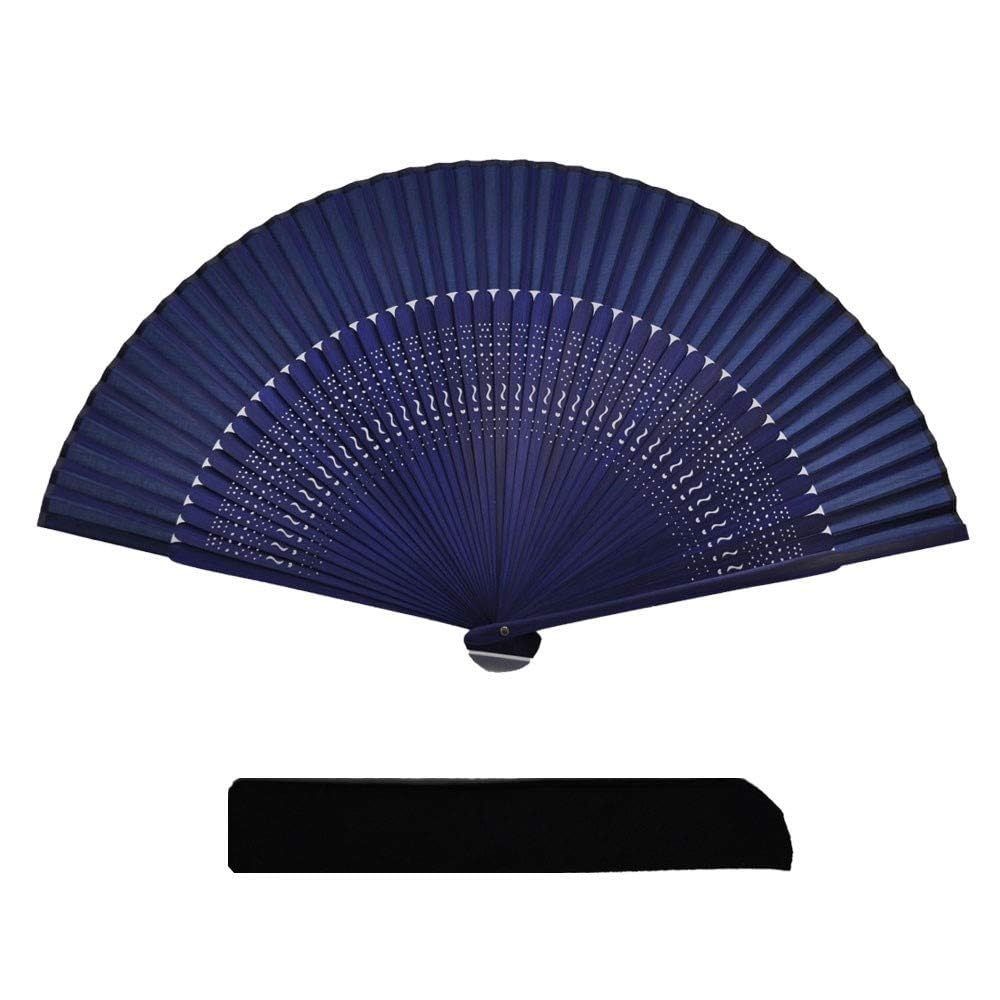Keisendo Fan, Silk, Bamboo, Simple, Plain, Durable, with Bag Case, Unisex, for Men and Women, Japanese Style, 05 : Clothing, Shoes & Jewelry