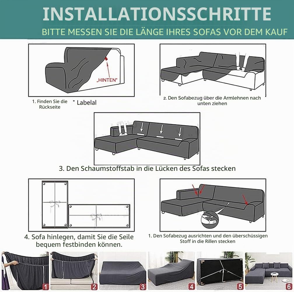 Sofabezug l Form, Sofaschoner für Wohnzimmer, Bequemer Stoff, rutschfest, pillingfrei, maschinenwaschbar, Passend für die meisten modularen Sofas,Matcha Green,2 Seater 145-190cm