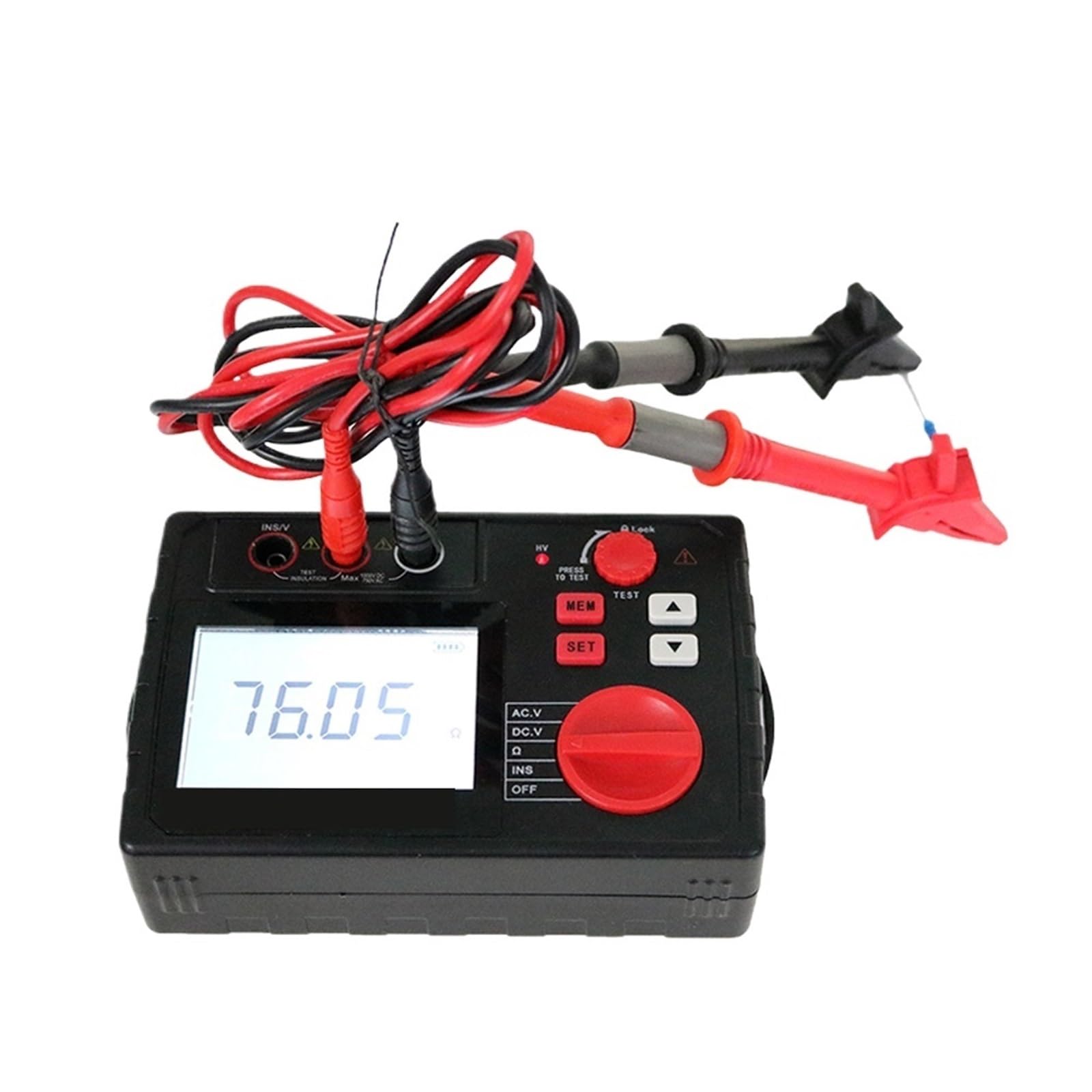 Medidor LCR, Comprobador de resistencia aislamiento, 10 G ohmios, 1000 V, YTE2160, 100, 2500, YTE2161, medición voltaje CC/AV, prueba DAR PI(100G ohm YTE2161)
