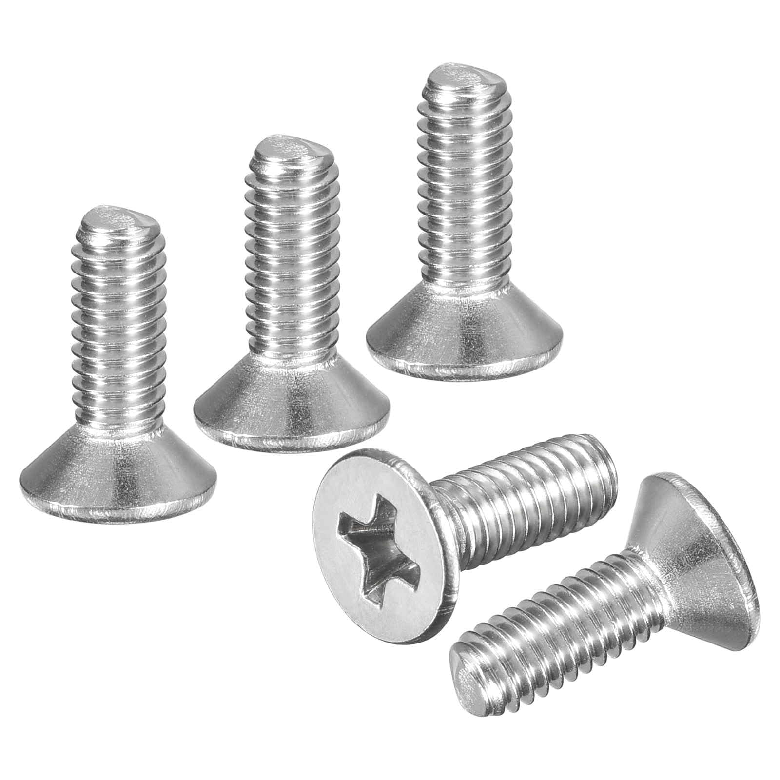 DTGN M4-0.7x12 Flat Head Machine Screws - 100pcs - Good for Furniture and Machinery - 304 Stainless Steel Phillips Countersunk Machine Screws Bolts - Silver