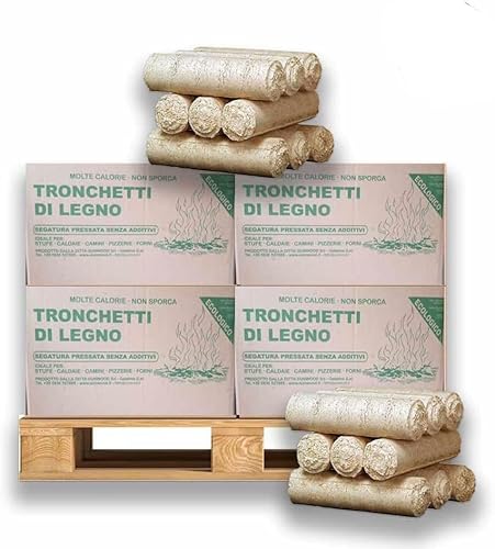 Tronchetti da ardere in legno pressato faggio-abete 45 kg, senza