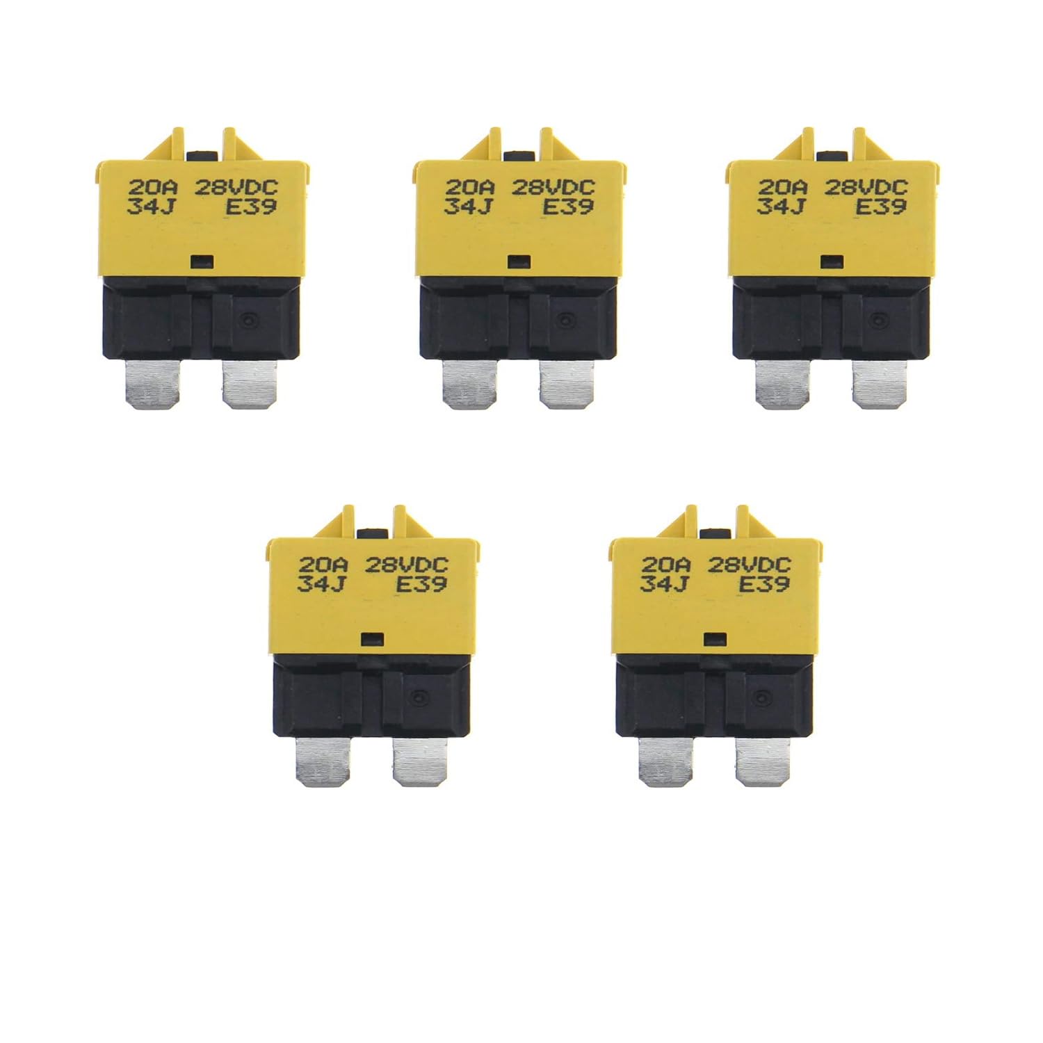ZOOKOTO 6pcs 5A 10A 15A 20A 25A 30A Circuit Breaker Blade Fuse E39K (T3) Manual Reset Fuse for Car Truck RV Automotive Marine Boat Trolling Motor & Custom Wiring Audio Battery Protection (Mixed