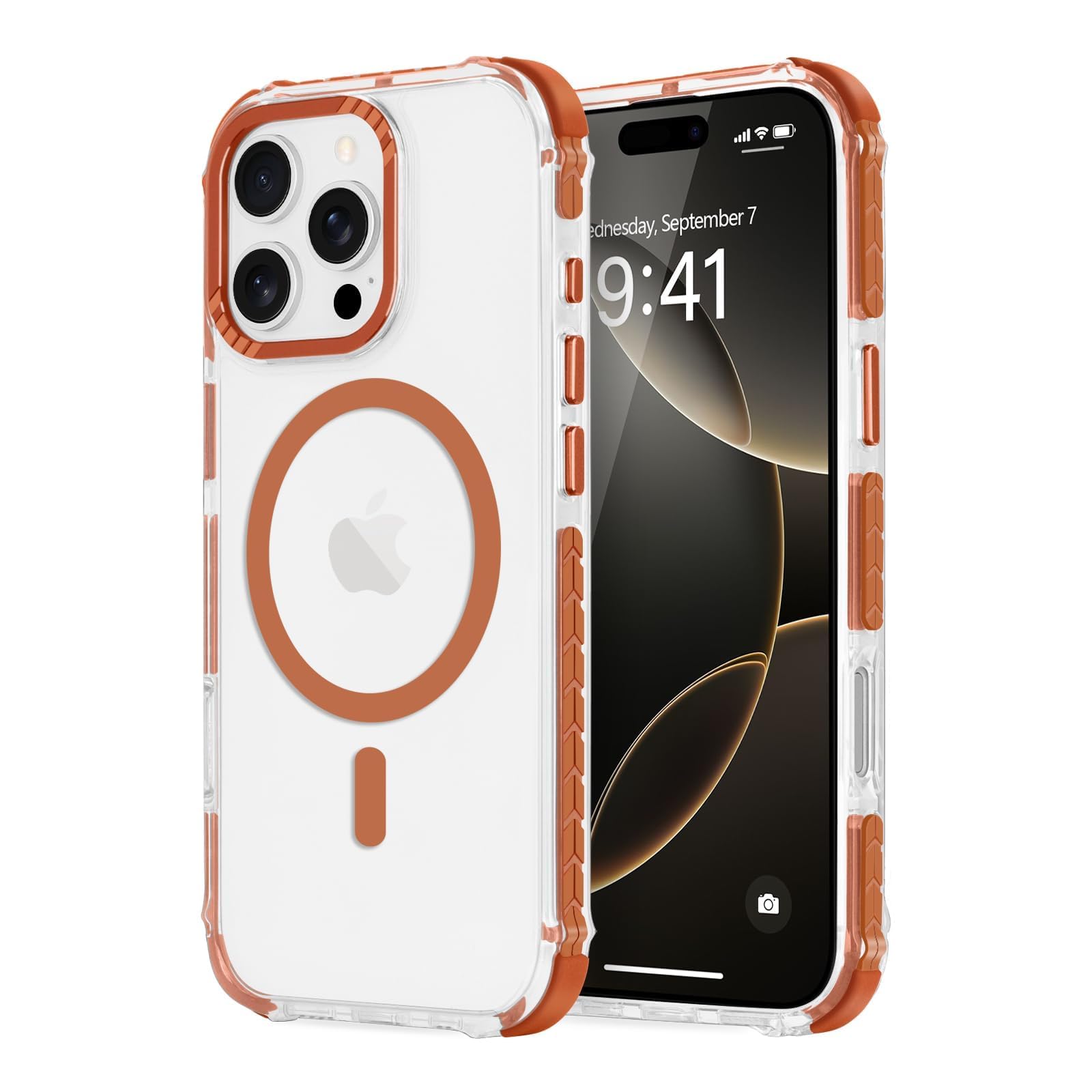 LLZ.COQUE Magnetic for iPhone 16 Pro Case, Compatible with Magsafe, Bumper Protective Cover, Slim Shockproof Anti-Scratch Transparent Men Women Phone