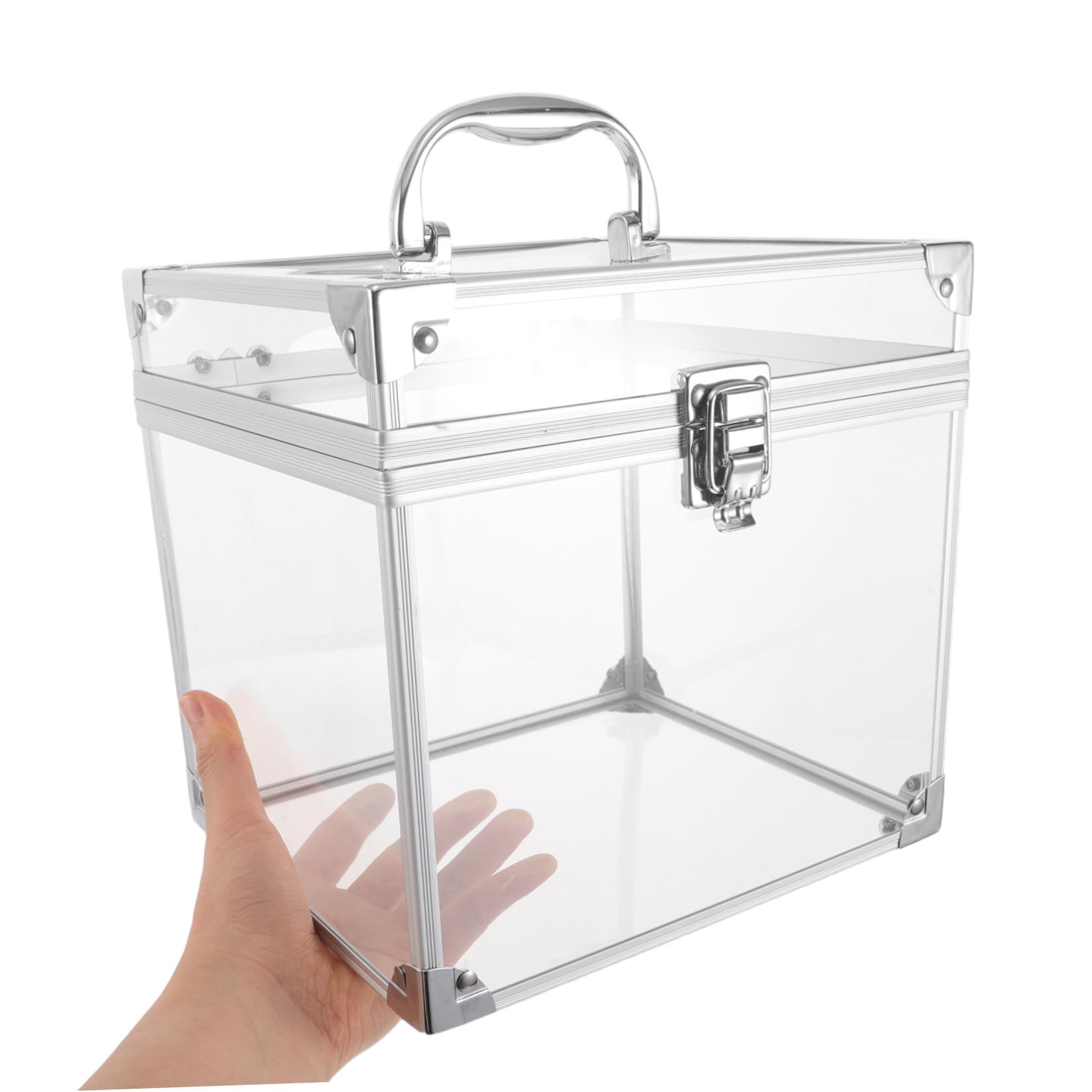 SUPVOX Scatola Portatile Trasparente Acrilico o Vinili con in Contenitore Grande Manico Capacità Proteggere Dischi e Album in Soggiorno Camera
