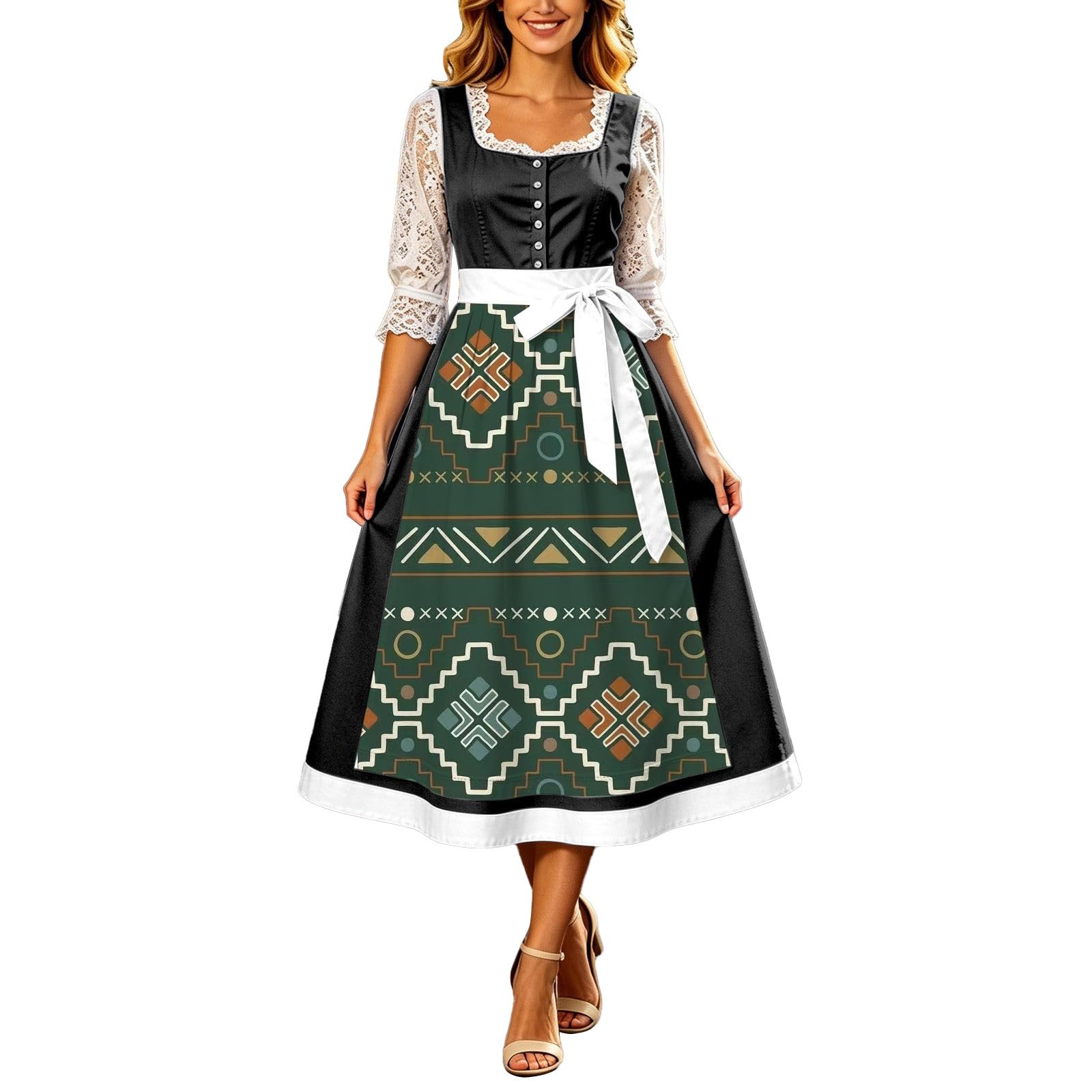 Generisch Elegante vestido con cinturón para la cintura, vestido largo de noche festivo para fiestas de temporada